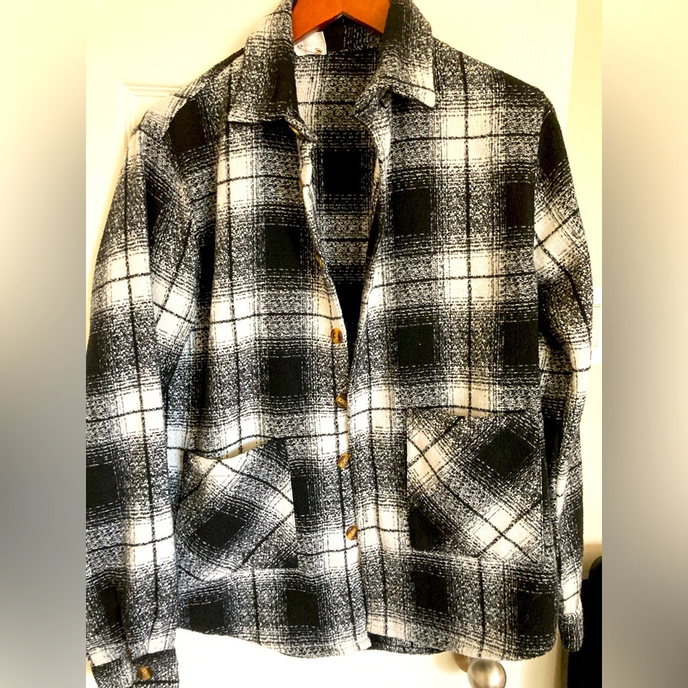 NWOT MENS FLANNEL WOOL CHORE JACKET OVERSHIRT - men’s small